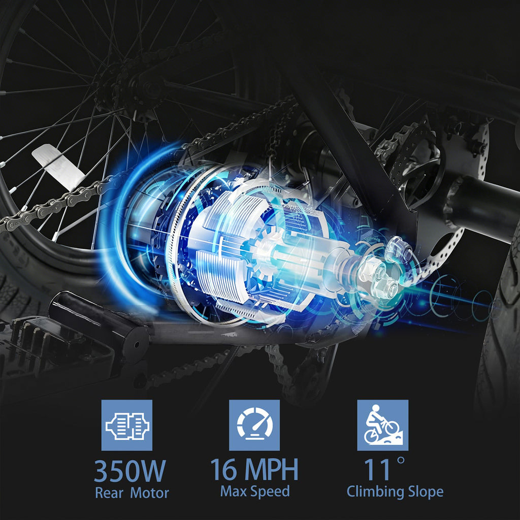 Folding Electric Trike for Adults 700W Peak 36V 13Ah Step-Through Fat Tire