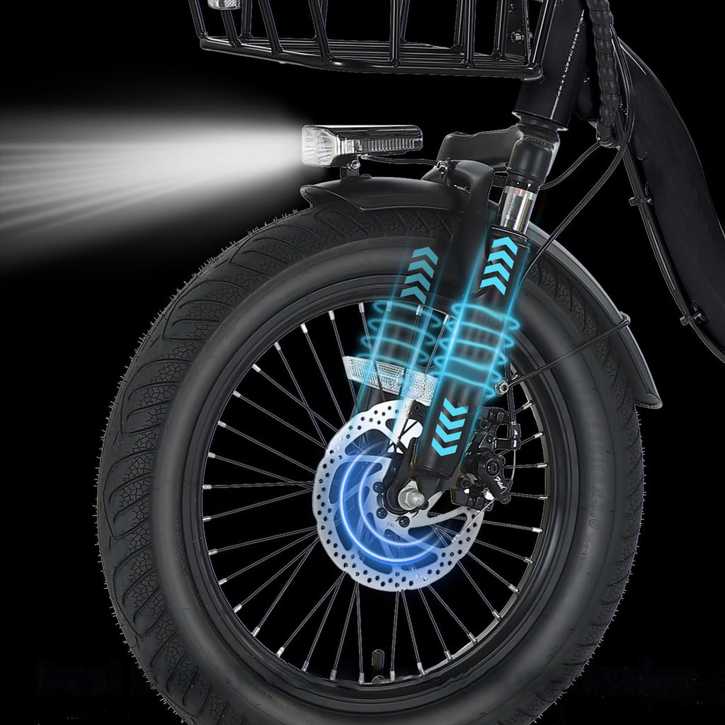 Folding Electric Trike for Adults 700W Peak 36V 13Ah Step-Through Fat Tire