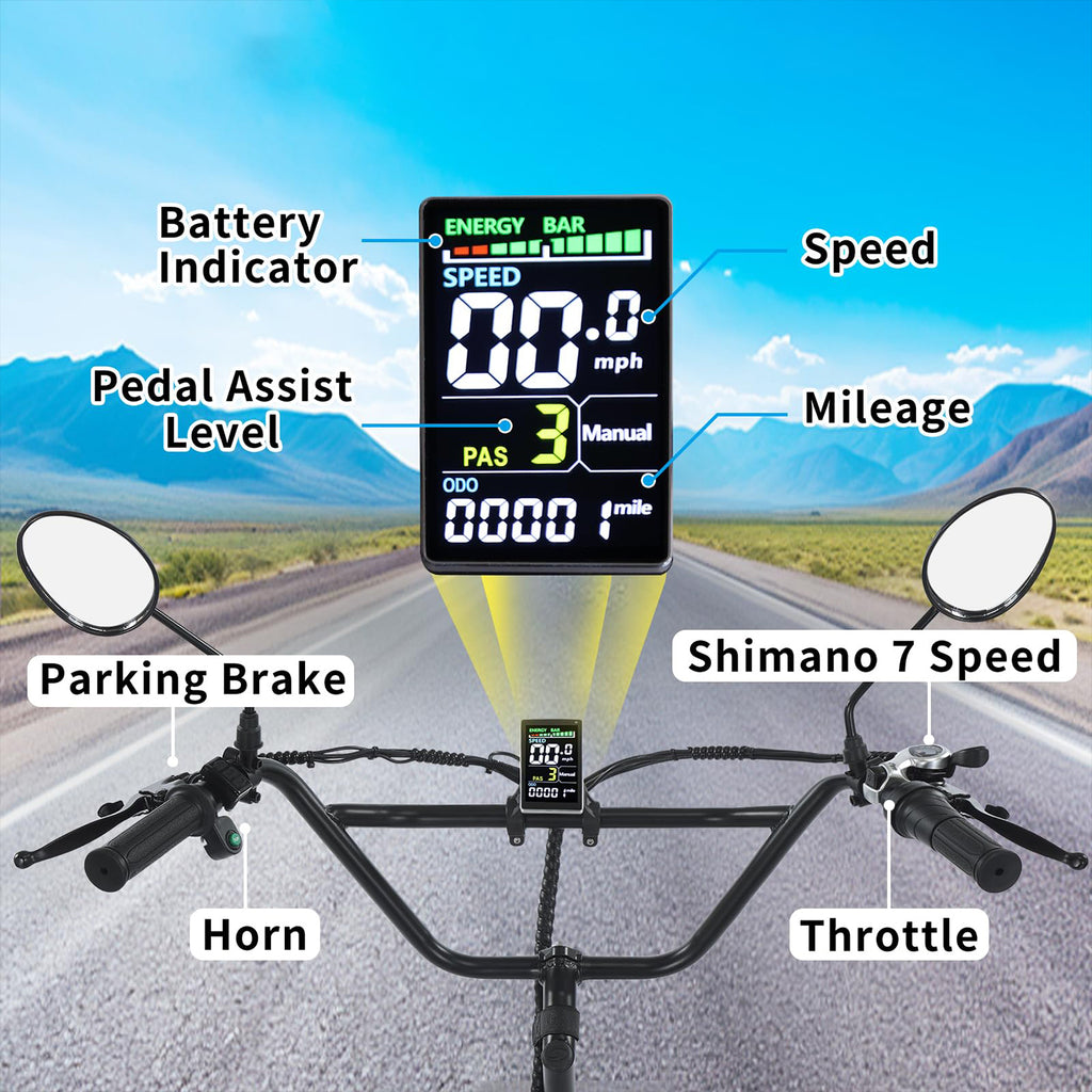 Folding Electric Trike for Adults 700W Peak 36V 13Ah Step-Through Fat Tire