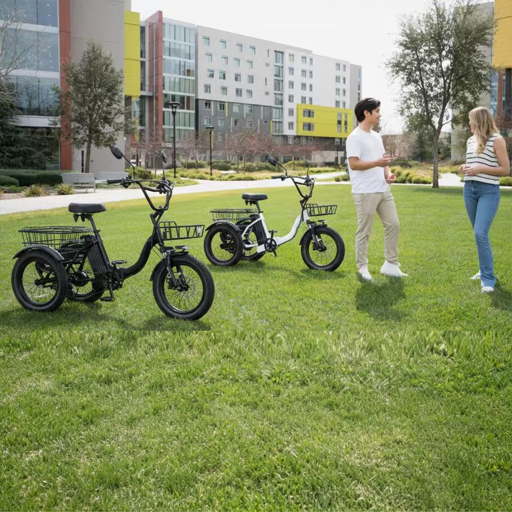 Folding Electric Trike for Adults 700W Peak 36V 13Ah Step-Through Fat Tire