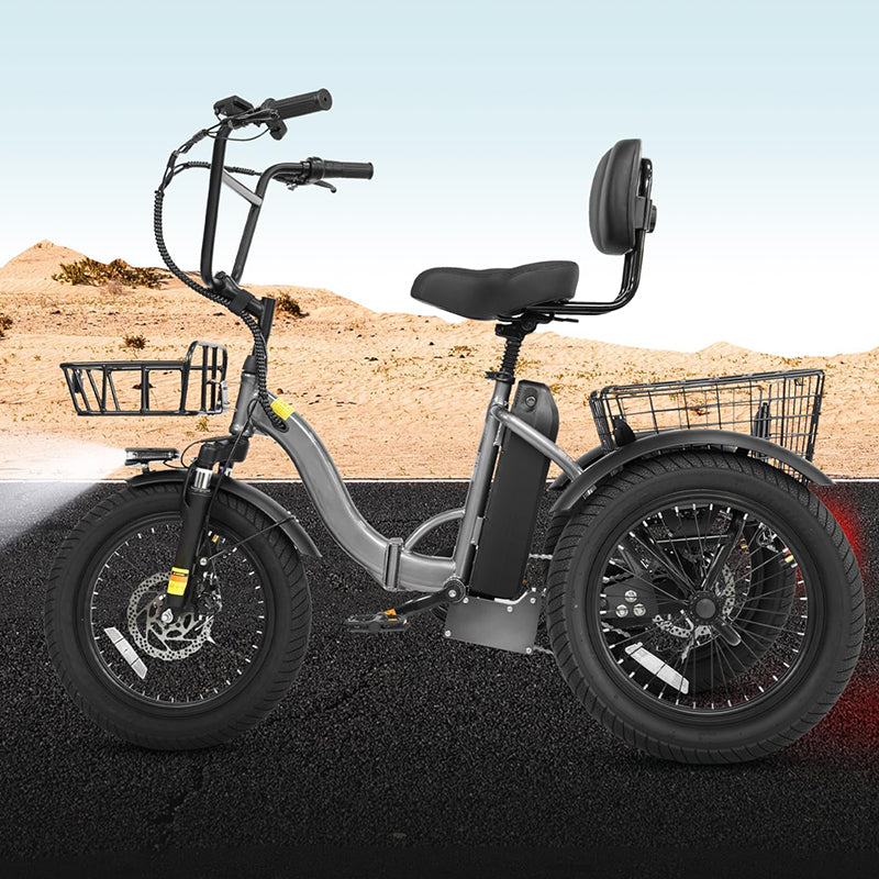 T300 Folding Electric Trike for Adults 48V 624Wh Step-Through Fat Tire